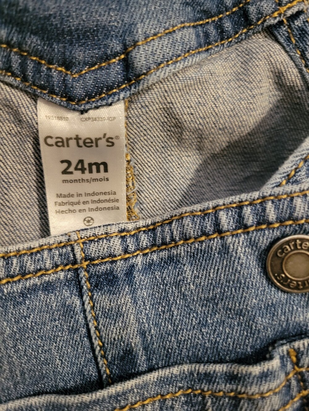 Carter's Floral Ruffle Denim Overalls - Picture 5 of 5